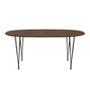 Fritz Hansen Superellipse™ Extendable Table Warm Graphite/Walnut Veneer With Walnut Table Edge, 270x100 Cm