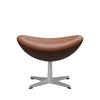 Fritz Hansen The Egg Footestool Leather, Srebrny szary/niezbędny orzech