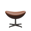 Fritz Hansen The Egg Footestool Leather, ciepły grafit/niezbędny orzech