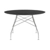 Kartell błyszczący stół okrągły marmur, chrom/czarny