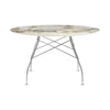 Kartell błyszczący stół okrągły marmur, Chrome/Symphonie