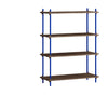 Moebe Shelving System S.115.1.A, Smoked Oak/Deep Blue