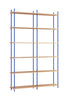 Moebe Shelving System S.255.2.B, Oak/Deep Blue