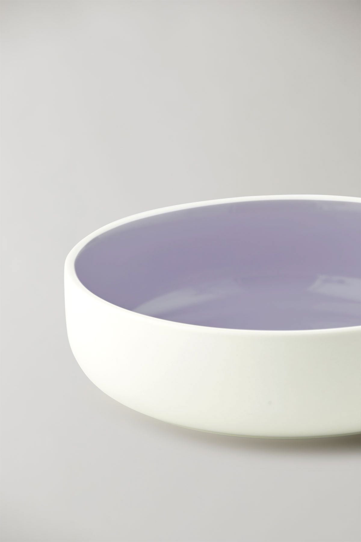 Studio About Clayware Serving Bowl, Ivory/Light Purple