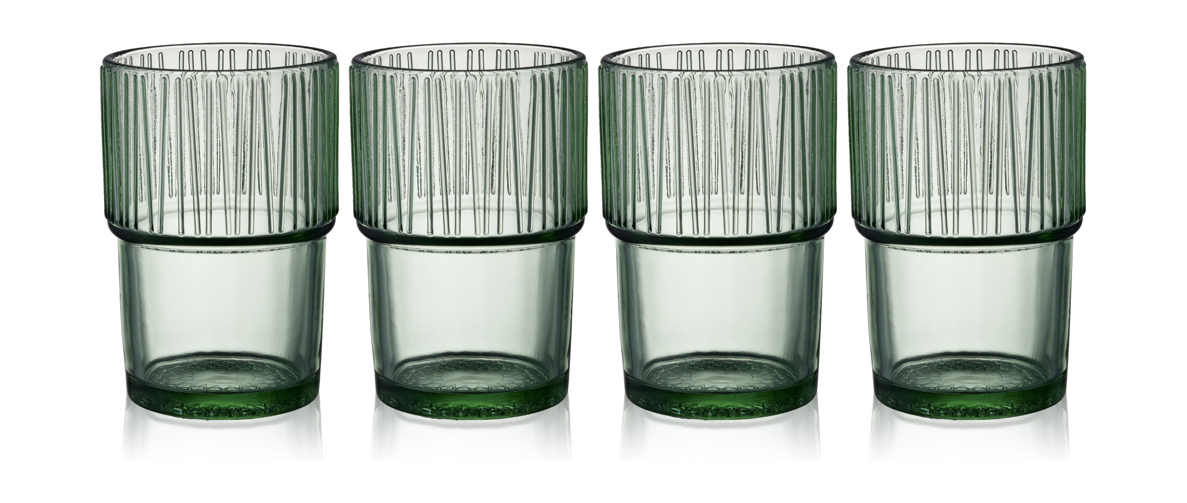 Bitz Kusintha Cafe Glass 12,5 cm 38 Cl 4 szt., Zielony