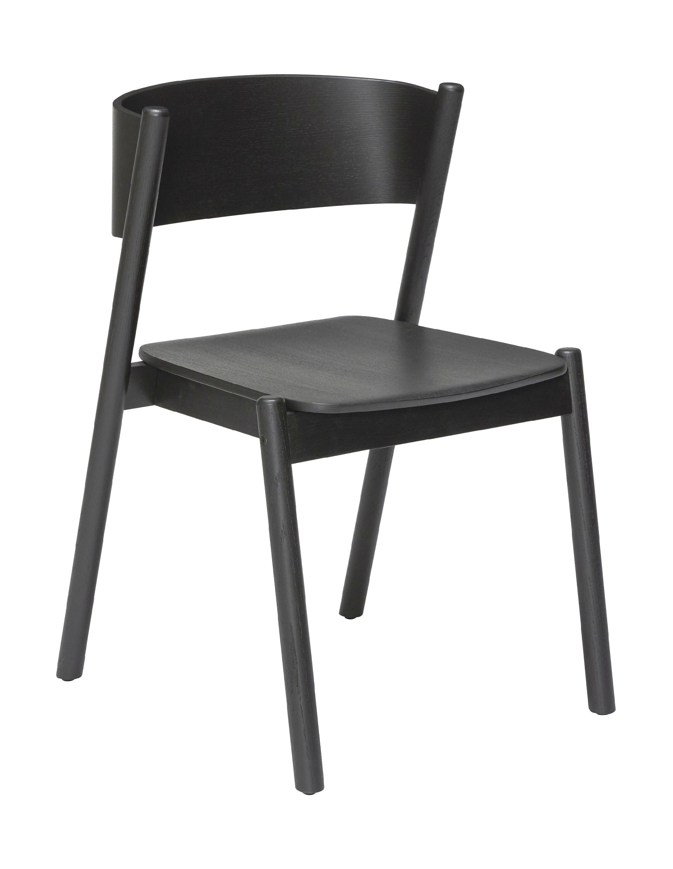 Ładne ukośne krzesło do jadalni, czarne