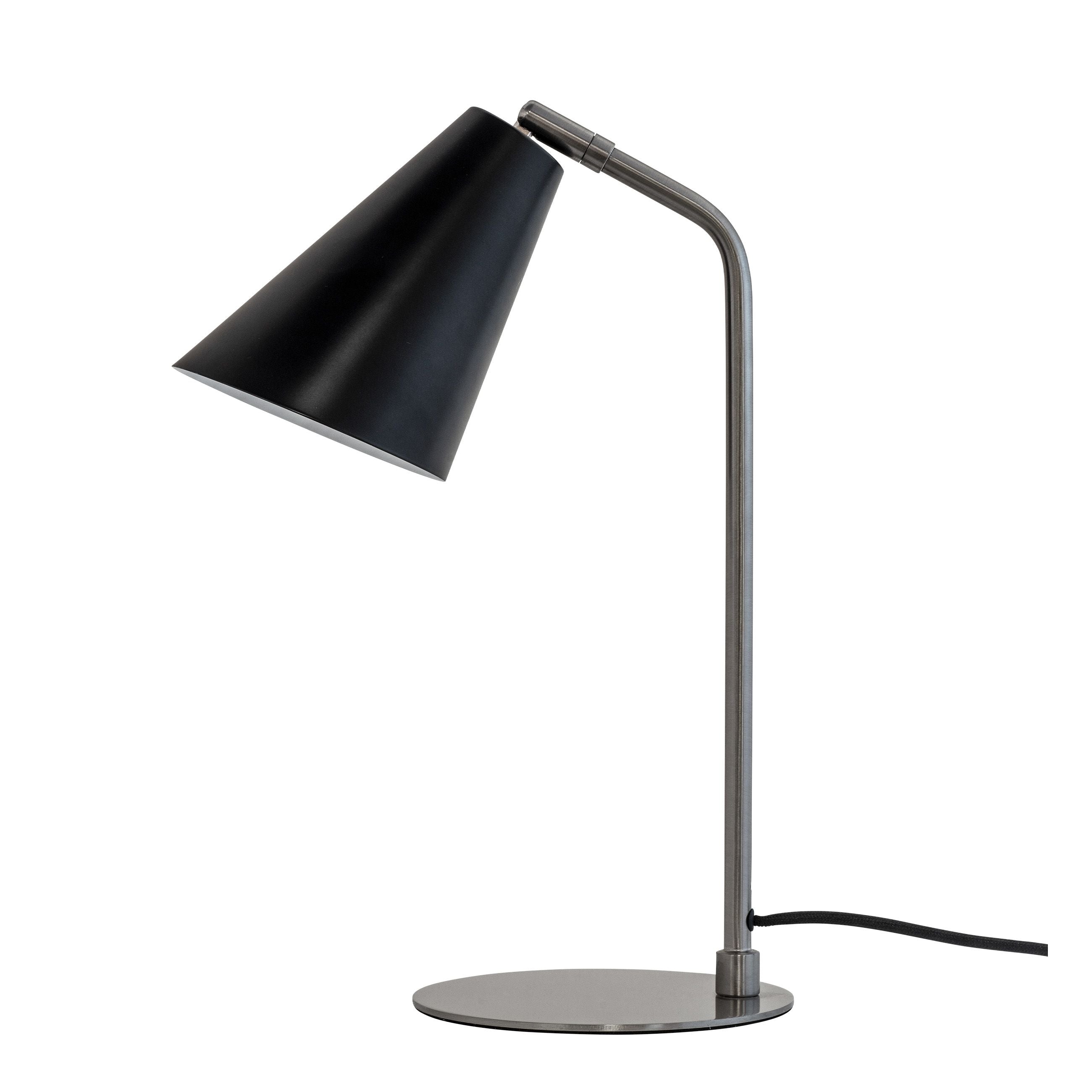 Lampa stołowa Dyberg Larsen Oswald, czarna/stalowa