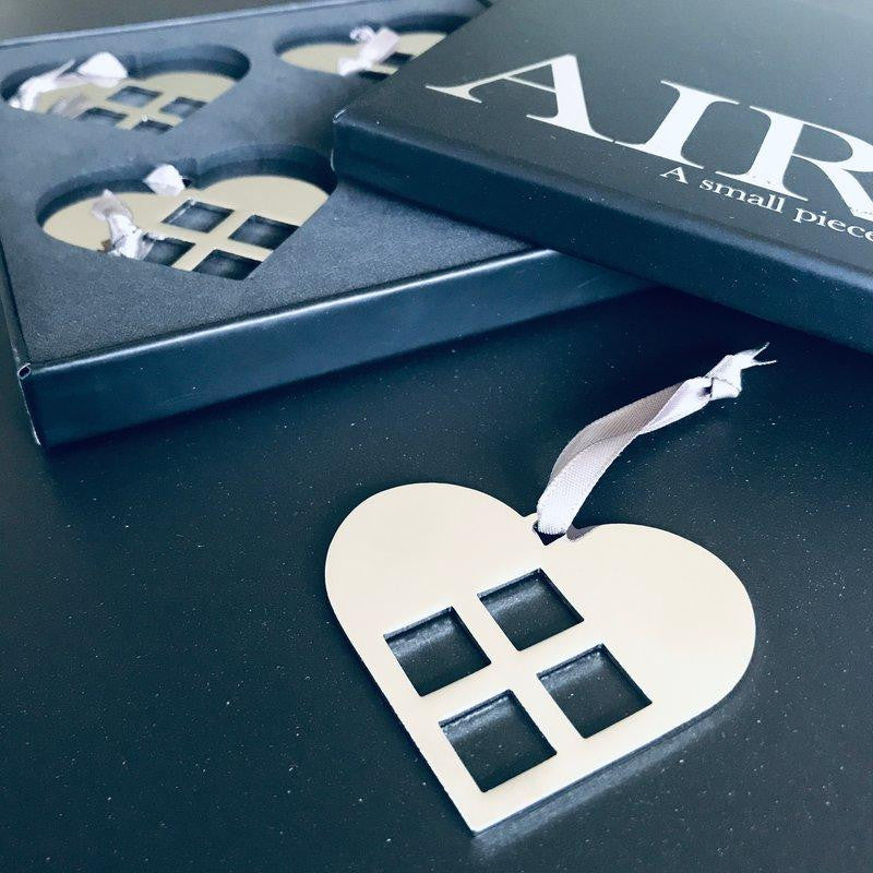 Ai Ries Heart Silver Set Of 4, Small