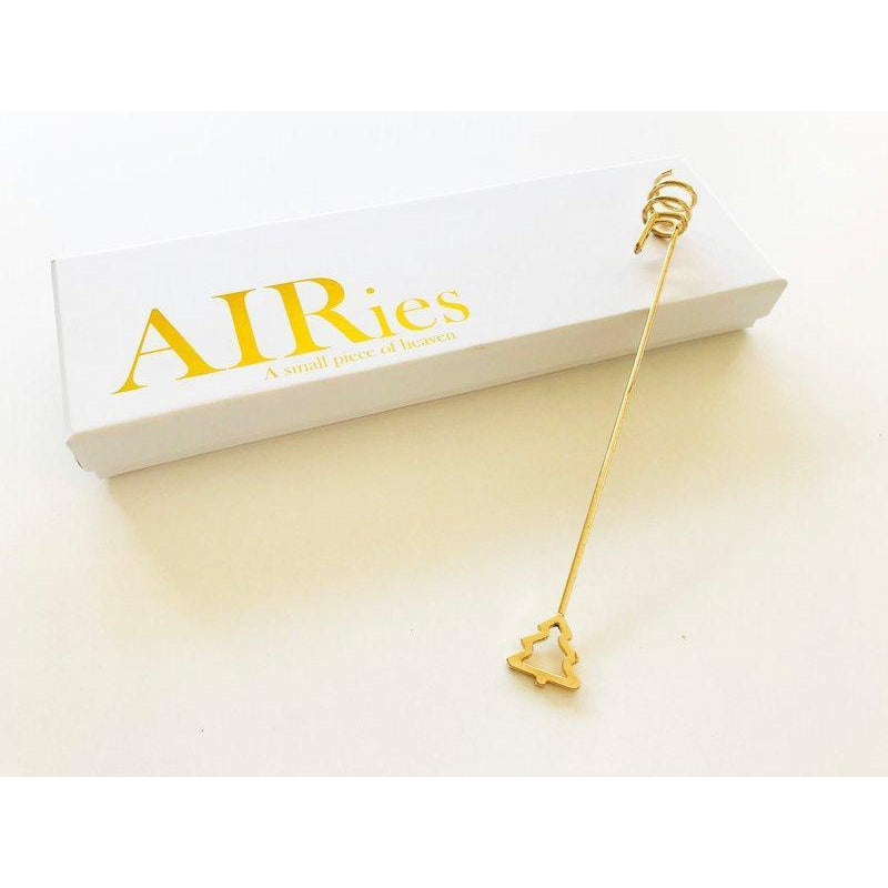 Ai Ries Candle Holder For Christmas Tree With Christmas Tree Motif, Gold