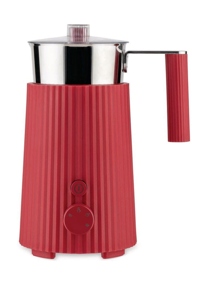 Alessi Plissé Multi Function Induction Milk Frother 350 Ml, Red