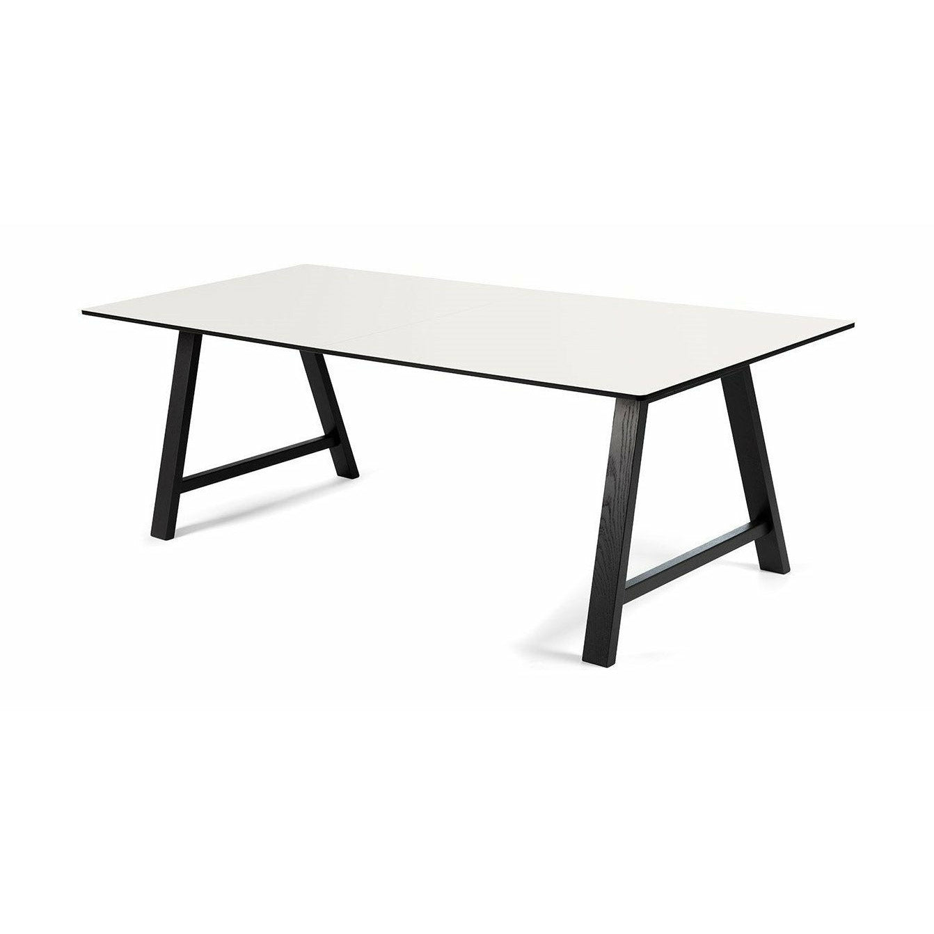 Stół rozszerzony przez Andersen T1, biały laminat, czarna rama, 160 cm
