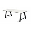 Stół rozszerzony przez Andersen T1, biały laminat, czarna rama, 180 cm