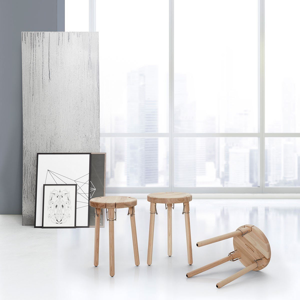 Andersen Furniture U1 stołek, popiół, 46 cm