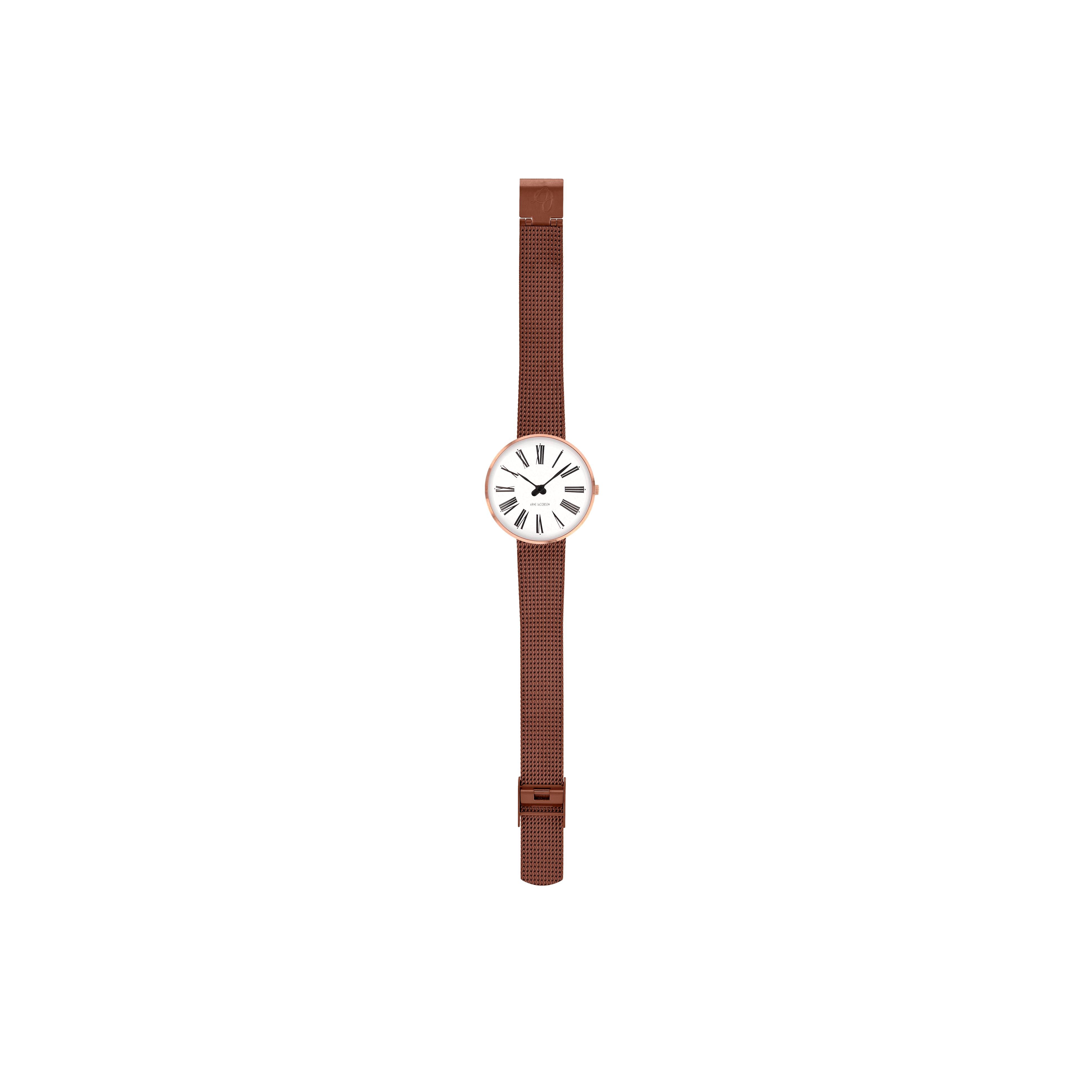 Arne Jacobsen Roman zegarek Ø30, Rosé/ Copper Mesh