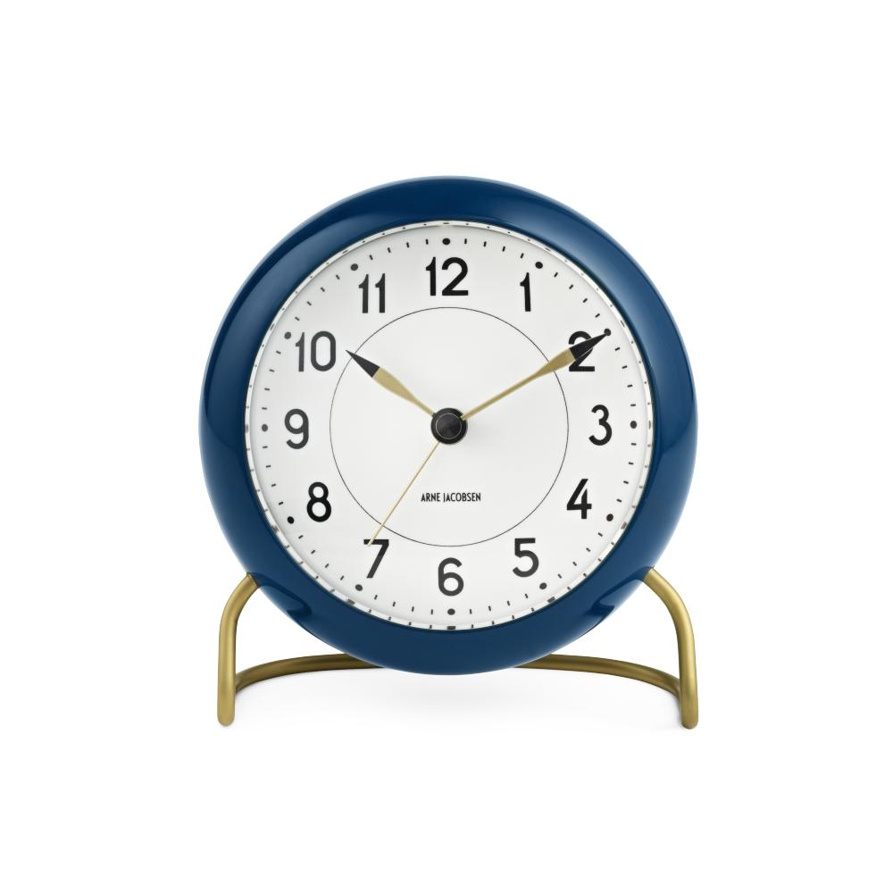 Zegar stołu stacji Arne Jacobsen z alarmem, benzyna