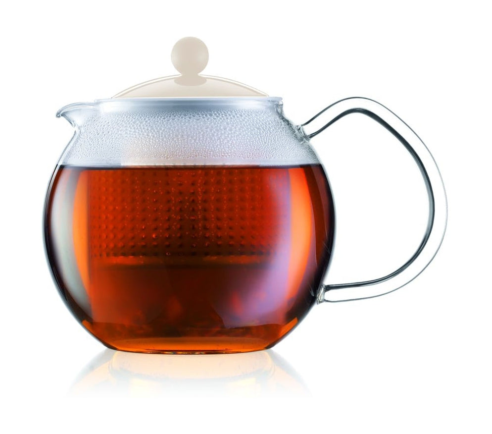 Bodum Assam Twórca herbaty ze szklanym uchwytem i kolorową pokrywką, L: 11,9 cm