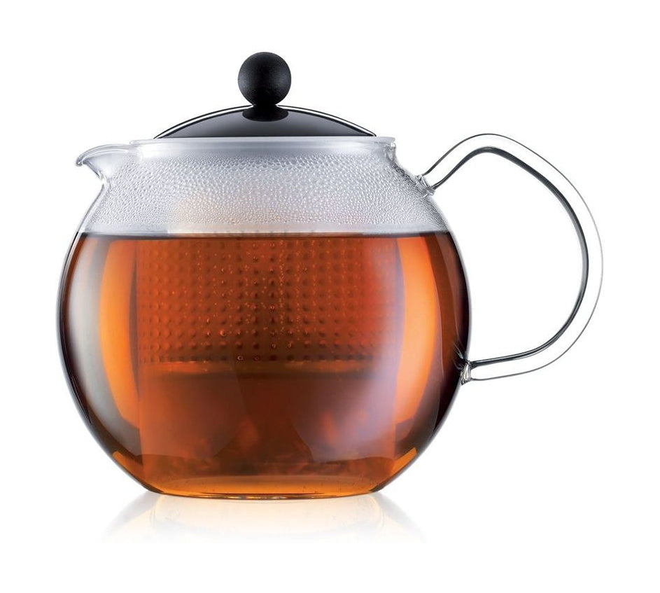 Bodum Assam Twórca herbaty ze szklanym uchwytem i kolorową pokrywką, L 14,7 cm