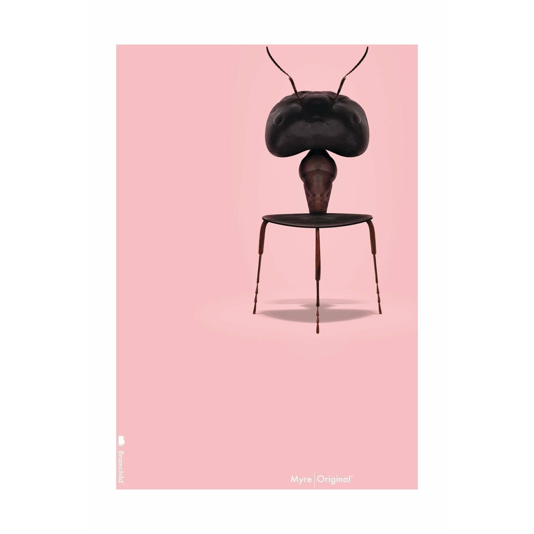 Pomysły plakat mrówek bez ramek 50x70 cm, różowe tło