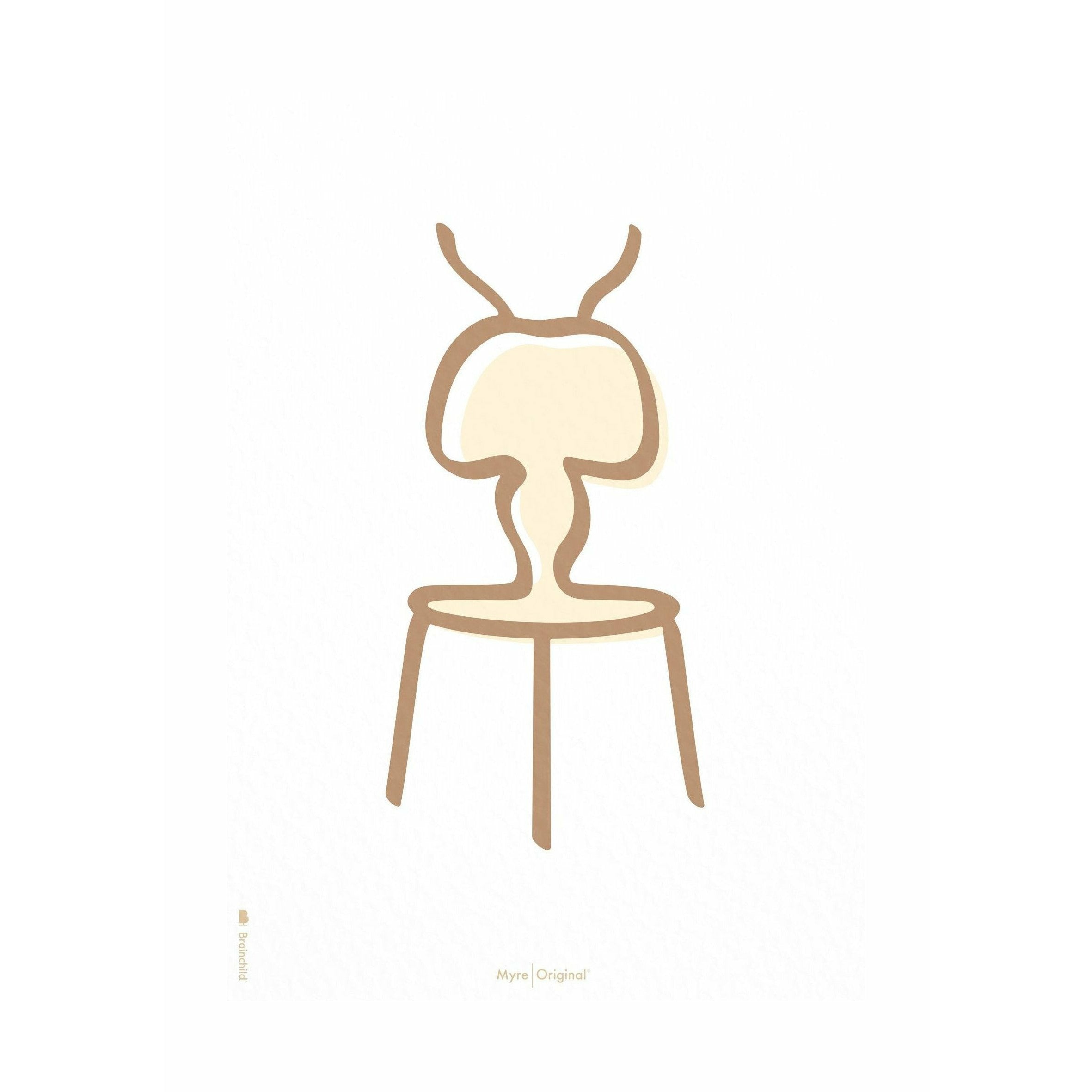 Plakat linii mrówek bez ramy 30x40 cm, białe tło