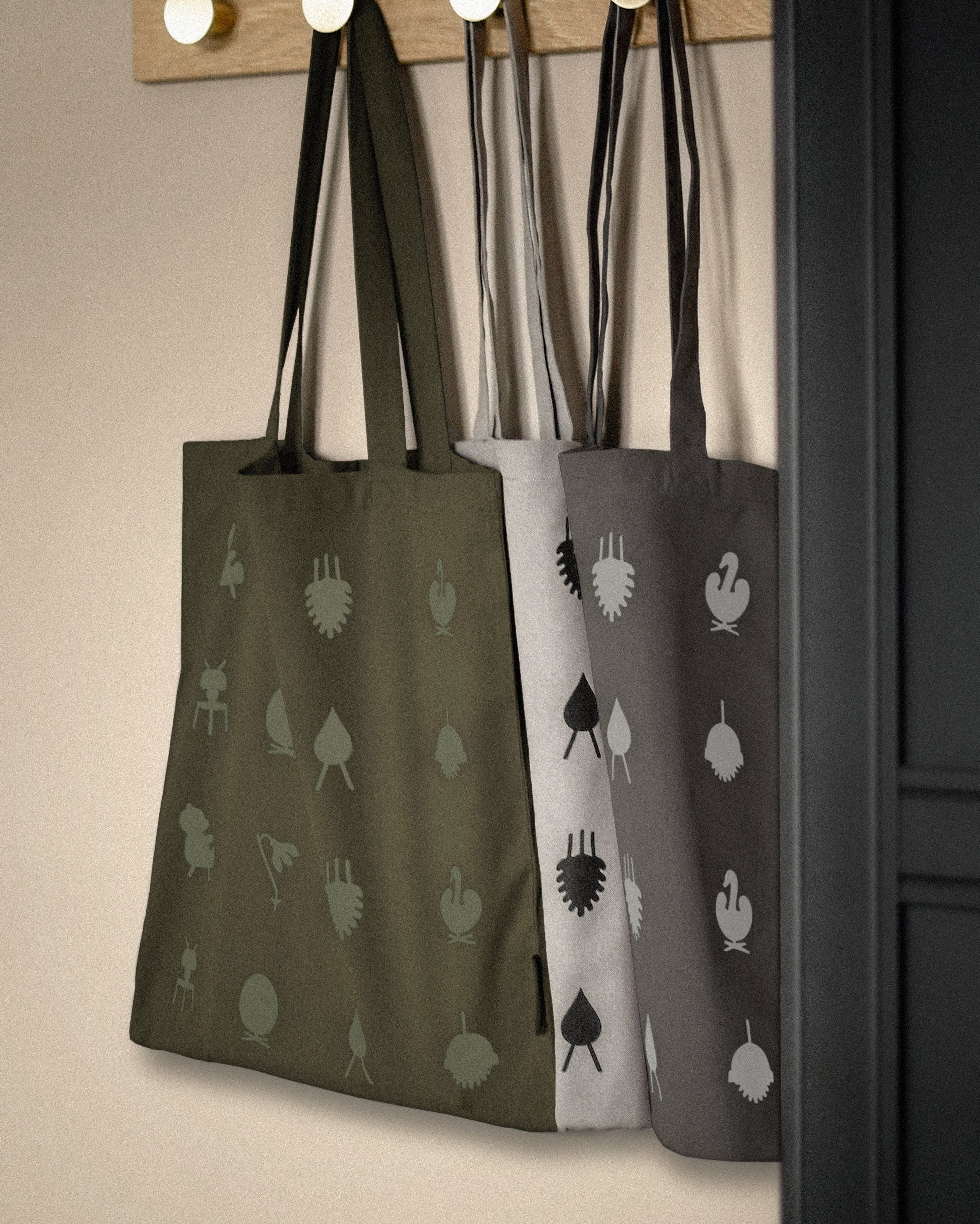 Ikony projektowania pomysłu przewożącego torbę, zielony