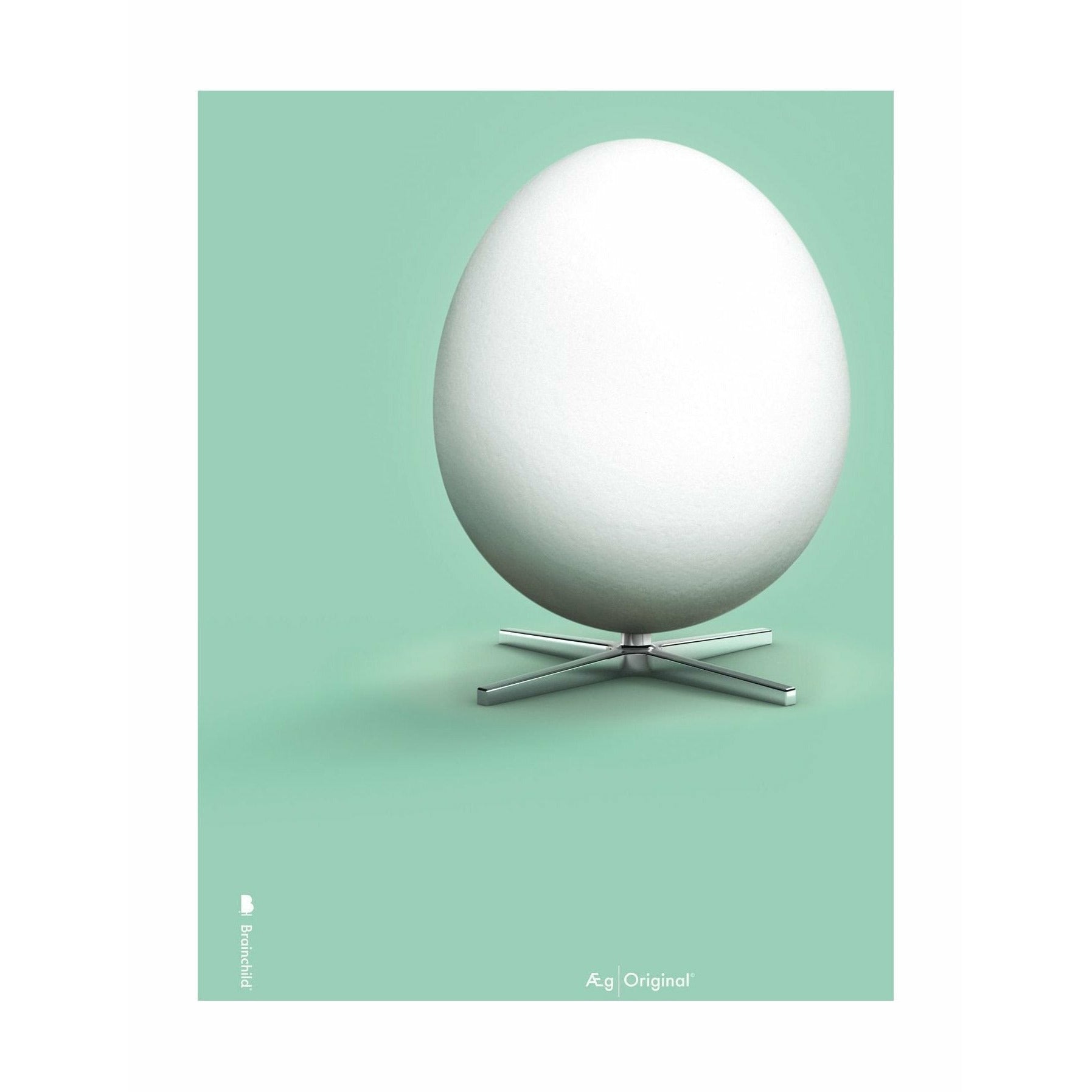 Klasyczny plakat jaja bez ramy A5, zielone tło miętowe