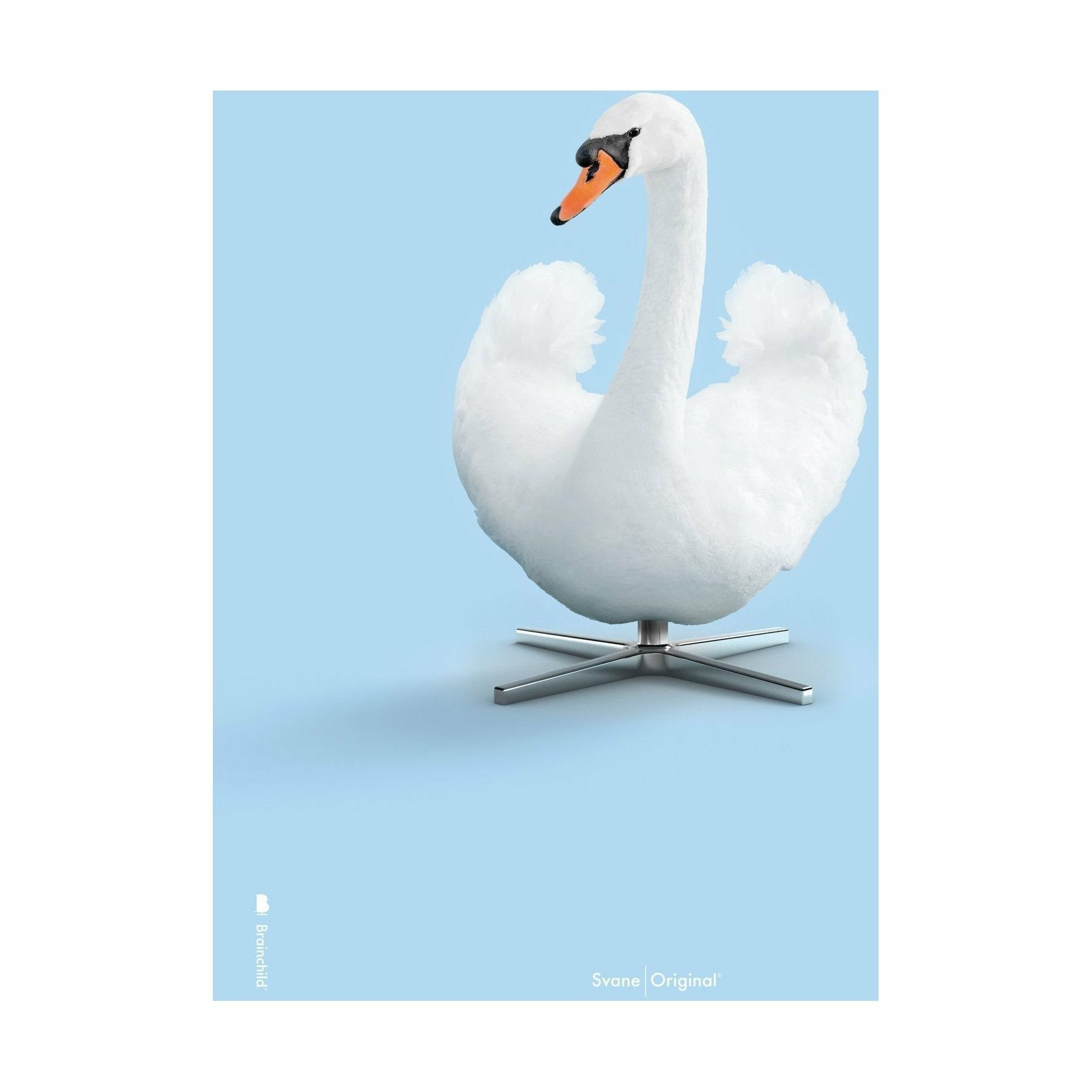 Pomysły Swan Classic Plakat bez ramki 30x40 cm, jasnoniebieskie tło