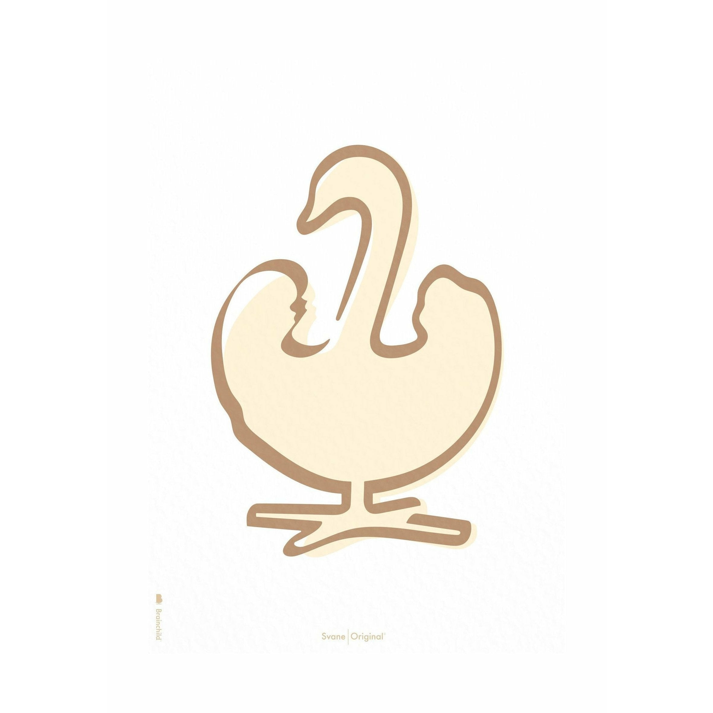 Brainchild Swan Line Poster Without Frame 30 X40 Cm, White Background
