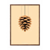 Pomysły Pine Sone Classic Plakat, rama wykonana z ciemnego drewna 50x70 cm, tło w kolorze piasku