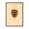 Pomysły Pine Sone Classic Plakat, rama w czarnym lakierowanym drewnie 50x70 cm, tło w kolorze piasku