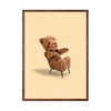 Pomysły Teddy Bear Klasyczny plakat, ciemne drewniane rama A5, tło w kolorze piasku