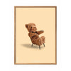 Pomysny plakat Teddy Bear, rama wykonana z jasnego drewna 30x40 cm, tło w kolorze piasku