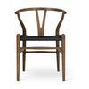 Carl Hansen CH24 Wishbone krzesło dębowe olej w kolorze dymu, czarny papierowy przewód