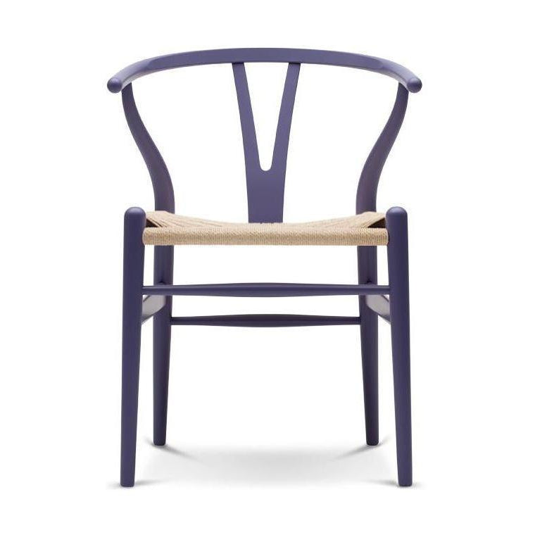 Carl Hansen CH24 Y Krzesek krzesło Naturalne papierowe sznur, buk/fioletowy niebieski