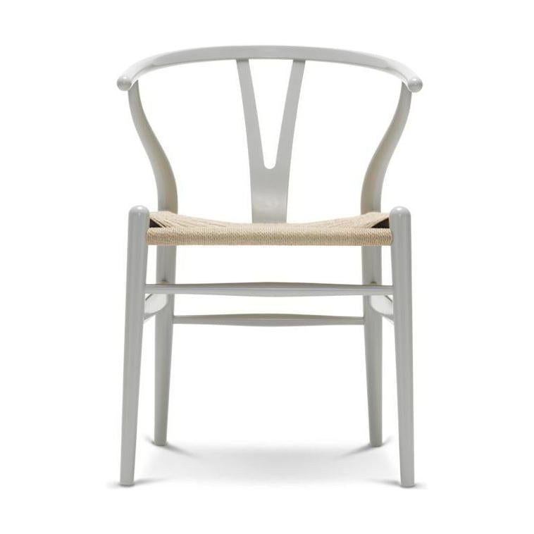 Carl Hansen CH24 Y Krzesek krzesło Naturalny papierowy sznur, buk/srebrny szary