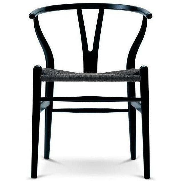 Carl Hansen CH24 Y Krzesek krzesło Czarny papier, czarny buk