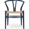 Carl Hansen CH24 Wishbone krzesło Bukowe Edycja Specjalna, naturalny sznur/miękki niebieski