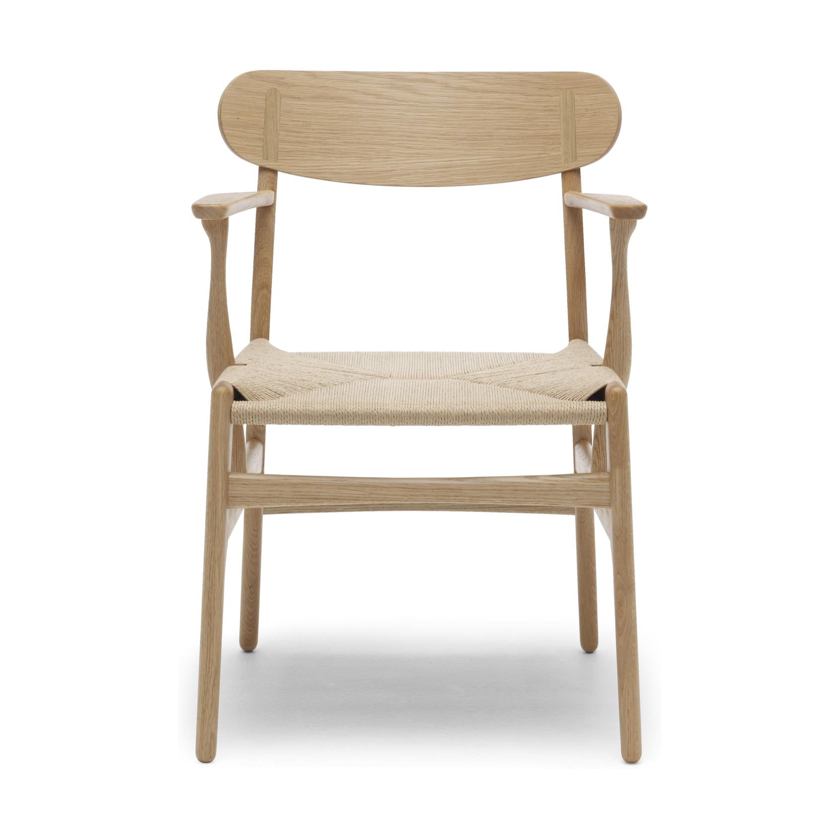 Krzesło Carl Hansen CH26, naoliwiony dąb/naturalny sznurek