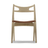 Krzesło Carl Hansen CH29 P, dębowe/brązowe skóra