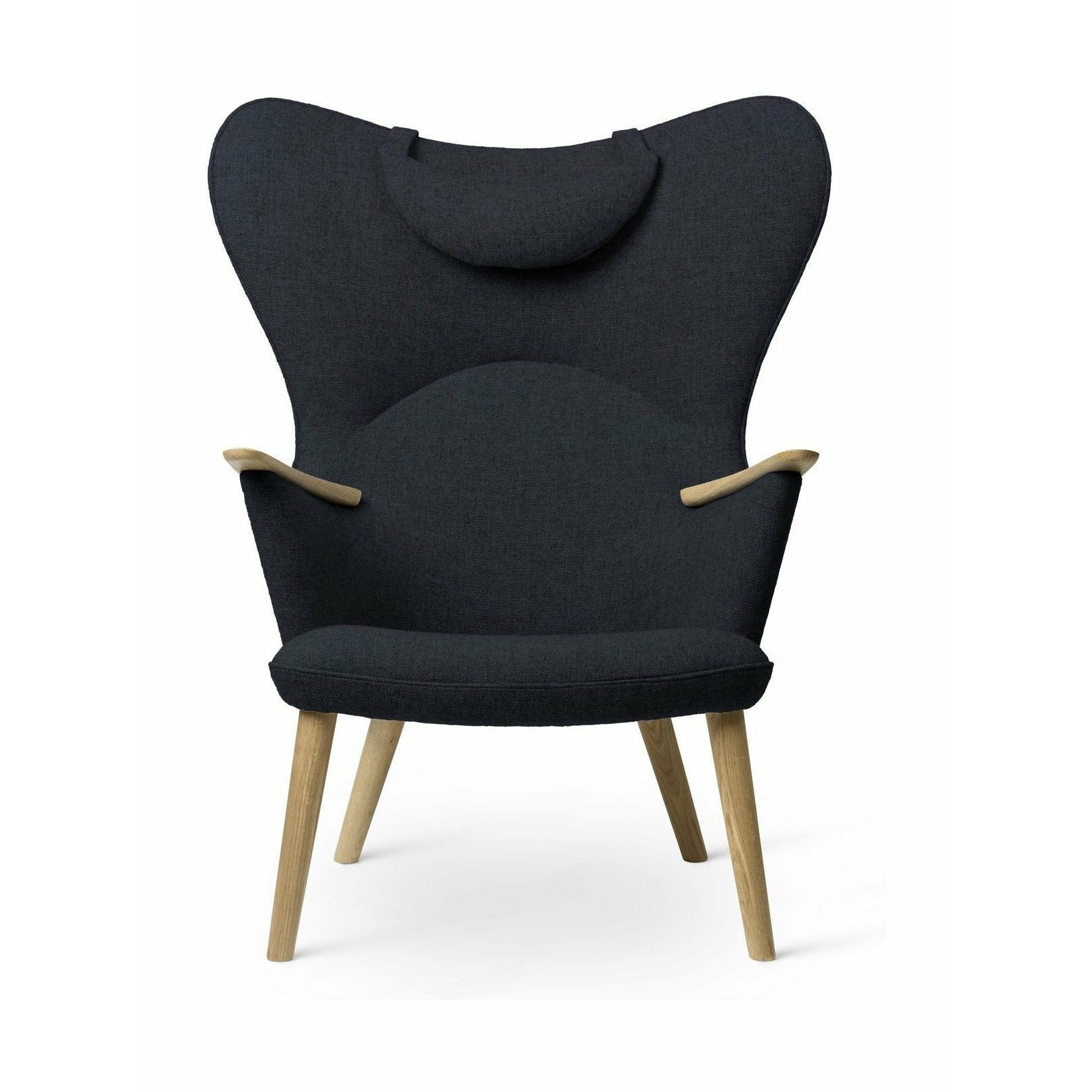 Carl Hansen Ch78 Mama Bear Lounge Chair, Oak Oiled/Blue Fiord 0782