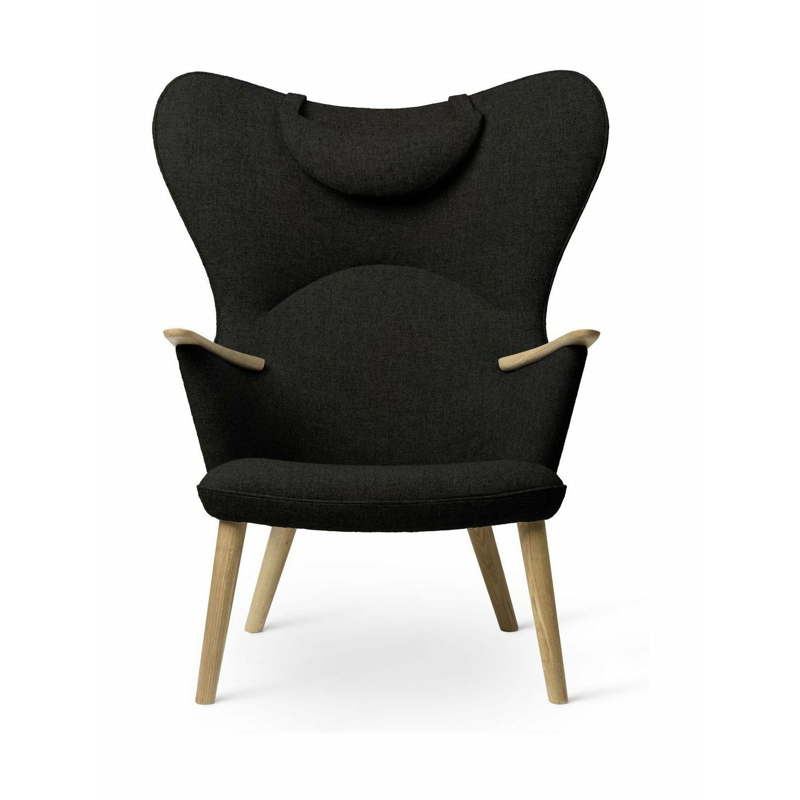 Carl Hansen Ch78 Mama Bear Lounge Chair, Oak Soap/Black Fiord 0191