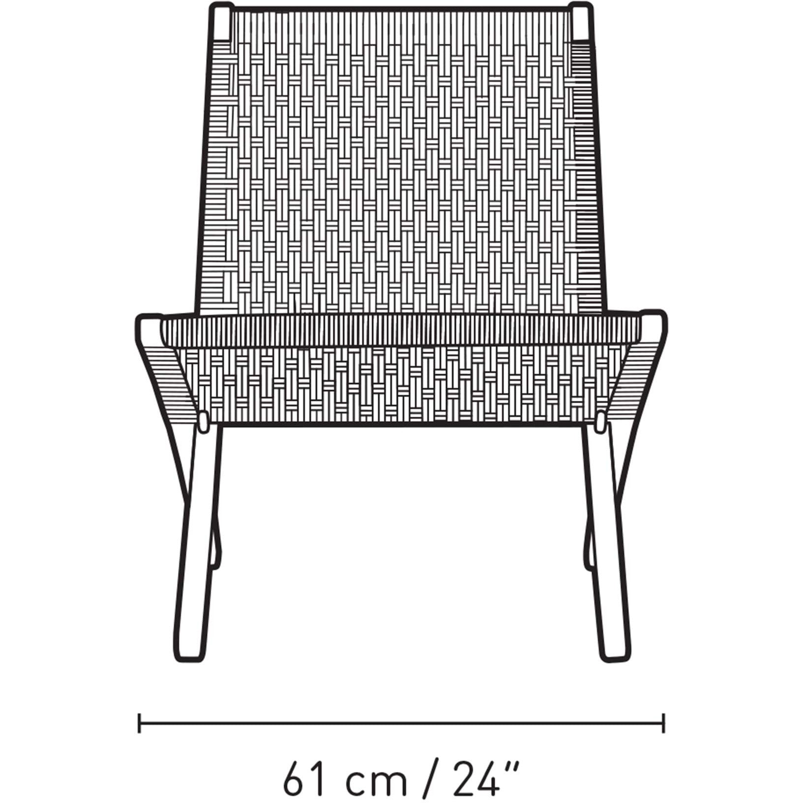 Carl Hansen MG501 Krzesło na zewnątrz nietraktowany teak, lina/c Harcoal