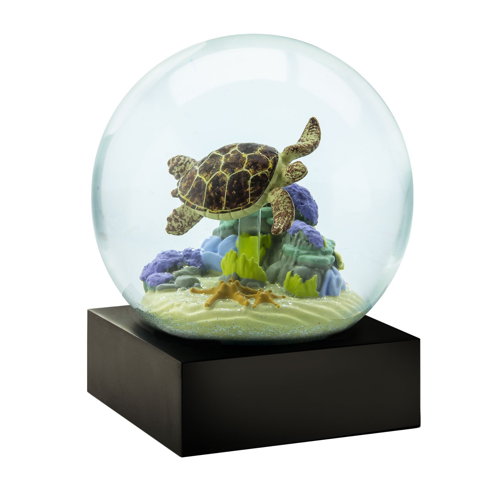 Chłodny śnieżny globes żółw morski