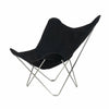 Cuero Cotton Canvas Mariposa krzesło, czarny z chromowaną ramą