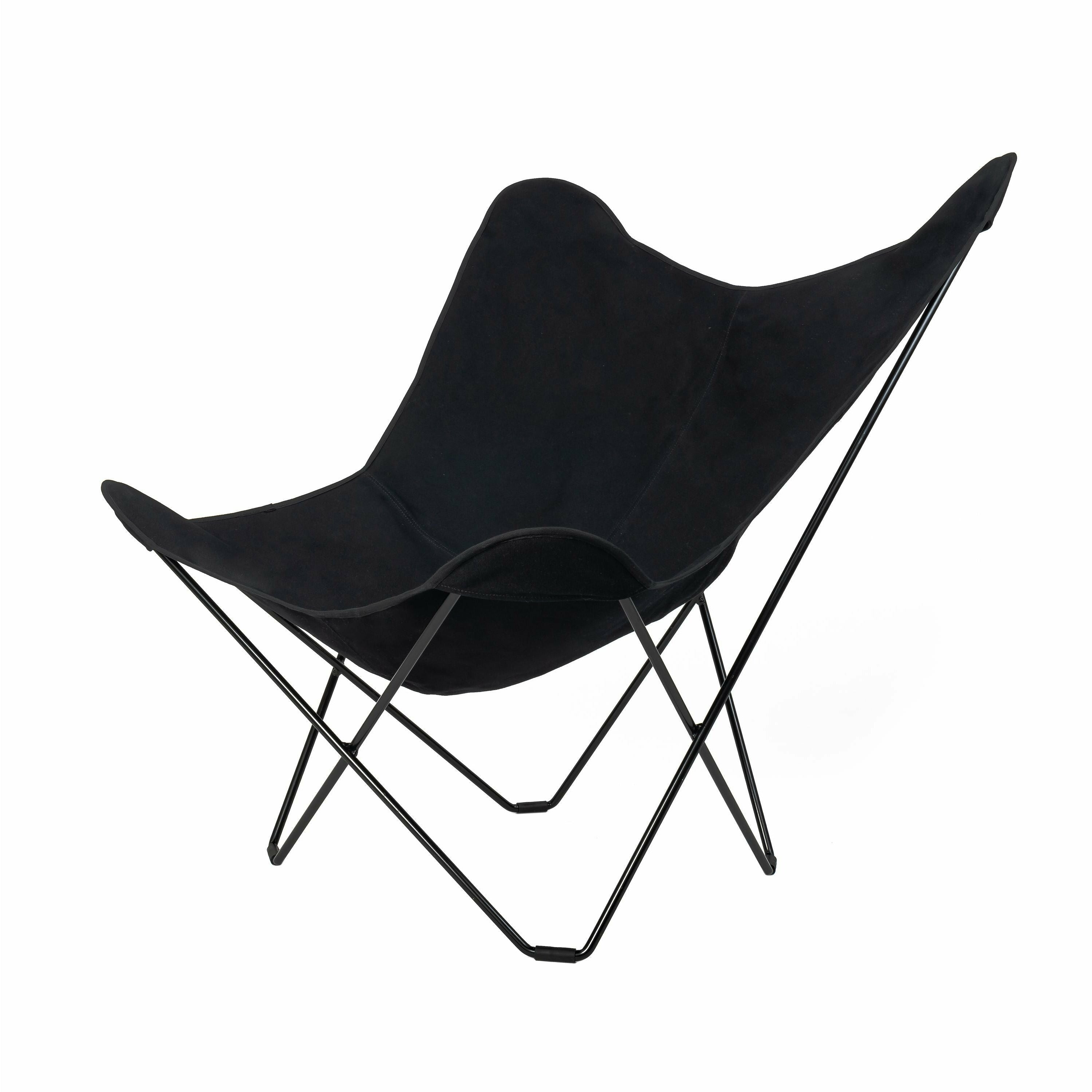 Cuero Cotton Canvas Mariposa krzesło, czarny z czarną ramą