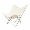 Cuero Cotton Canvas Mariposa krzesło, białe z chromowaną ramą