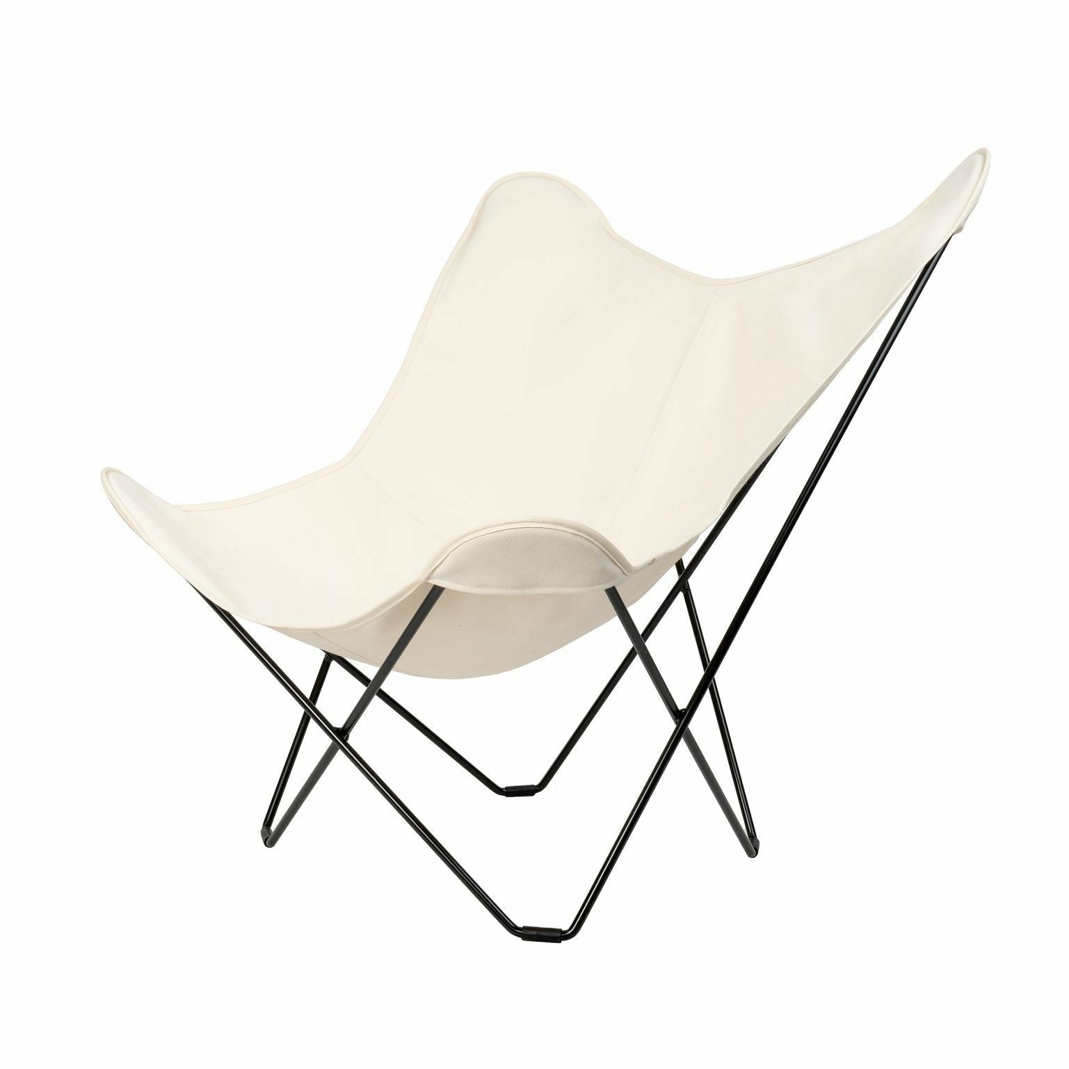 Cuero Cotton Canvas Mariposa krzesło, białe z czarną ramą