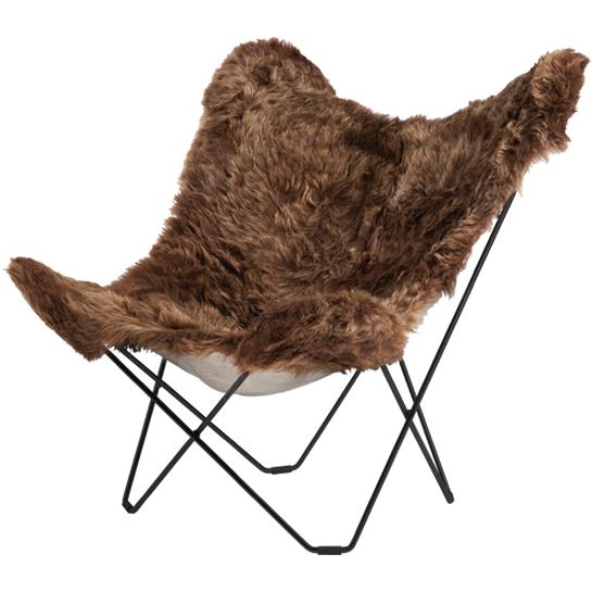 Krzesło motylowe Cuero Islande Mariposa, Shorn Brown/Black