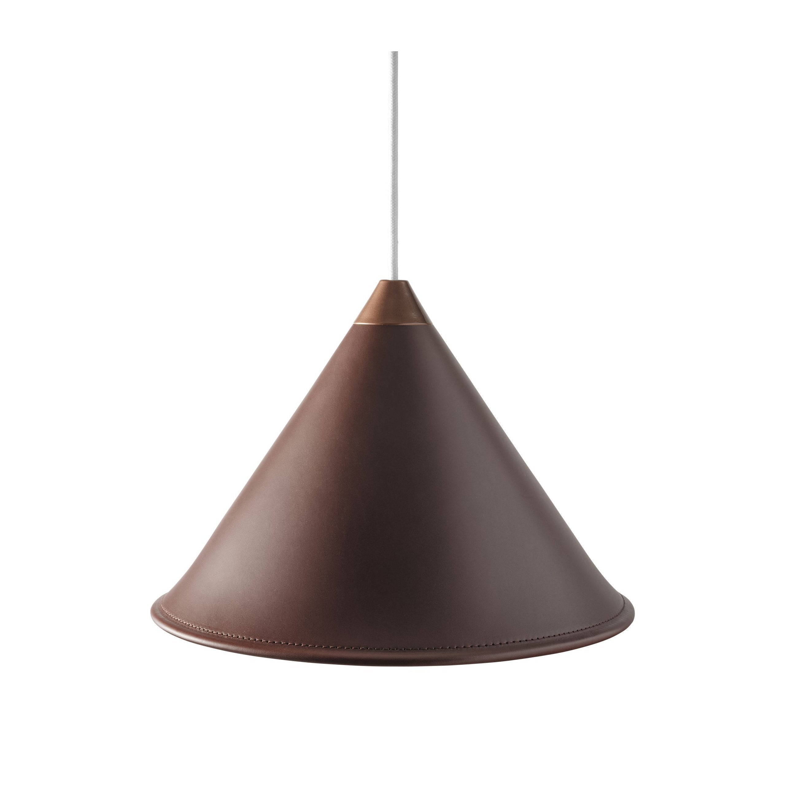 Cuero Namibia Pendant ø 25 Cm, Chocolate/Copper With White Cable