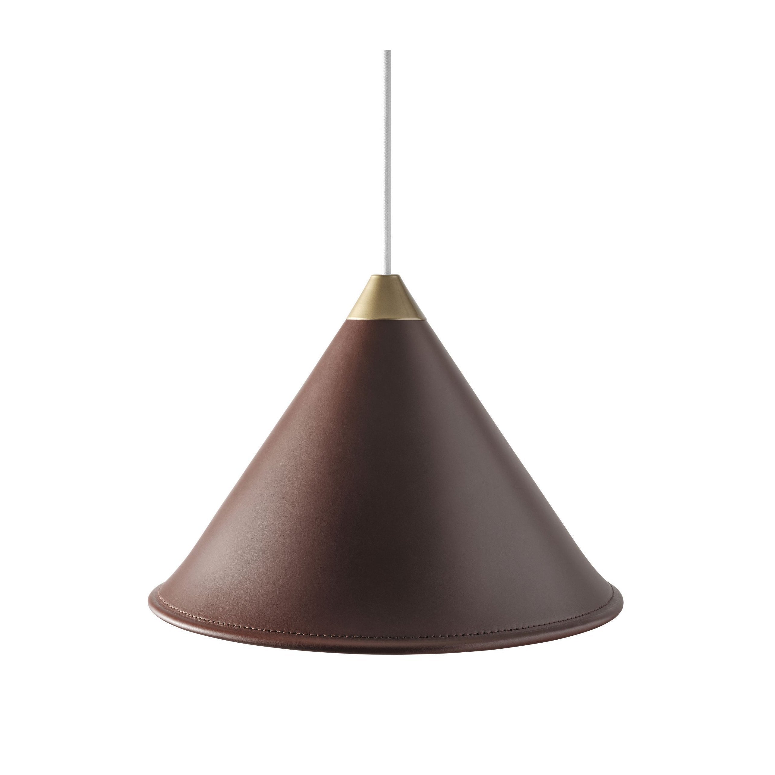 Cuero Namibia Pendant ø 25 Cm, Chocolate/Brass With White Cable