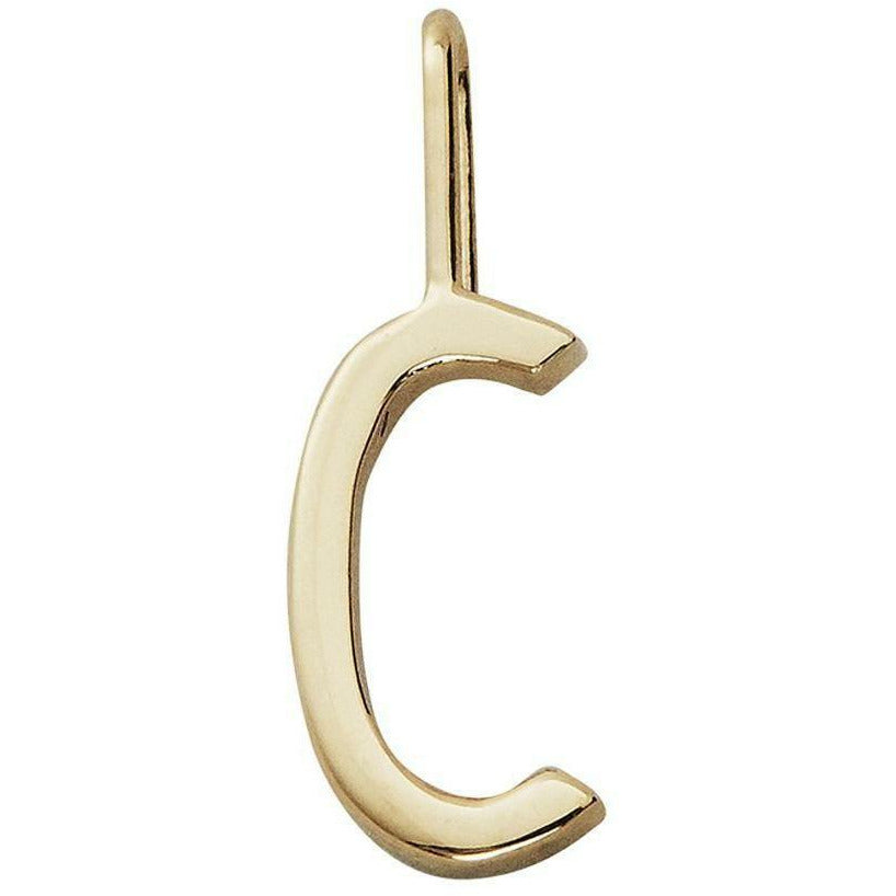 Listy projektowe litery wisior z 10 mm, złoto, c